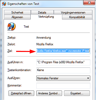 Startparameter