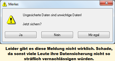 Datensicherungsmeldung